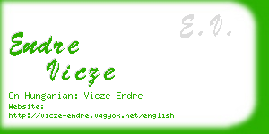 endre vicze business card